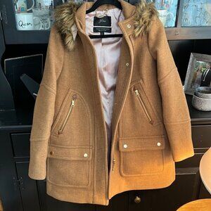 J. CREW tan wool coat size 4